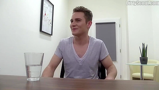 Twink Cums in Glass During Naughty Casting - Dirty Scout
