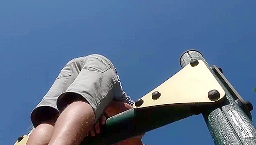 Sweaty Rick Palmer Flexes Outdoors for Eastboys