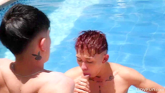 Poolside Passion ~ Jackson Perceo & Junior Jones Suck It Up