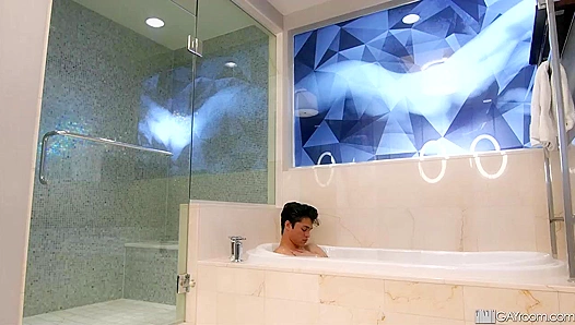 Jason Wolf and Nicholas Ryder ~ Steamy Locker Room Fuck - Shower Bait