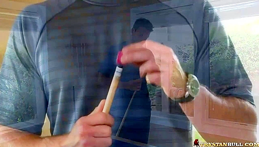 Trystan Bull Strokes His Cock Seductively on the Pool Table