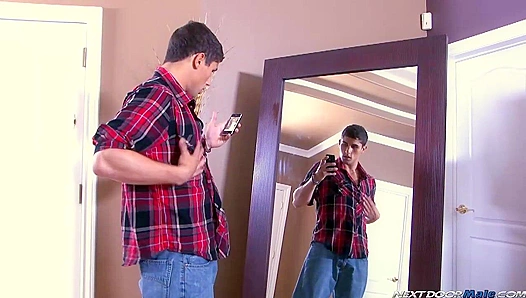 Jimmy Clay Stares into Mirror, Masturbating Intensely - Nextdoor Male