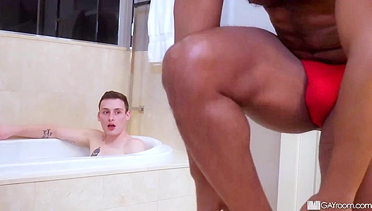 Shower Seduction ~ Josh Canon submits to hungry Dillon Diaz's massive cock