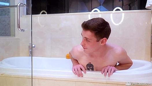 Shower Seduction ~ Josh Canon submits to hungry Dillon Diaz's massive cock