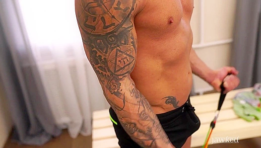 Ripped Daddy Den Pounds His Workout Buddy Senseless in HD