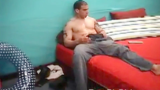 Tattooed Duke Masturbates His Massive Cock