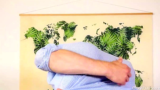 Anton Azuro Spreads Wide for a Hardcore Masturbation Session - Boyfun