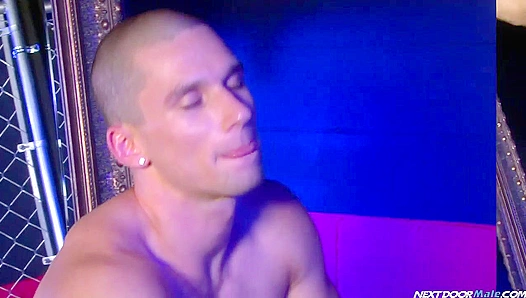 Anthony Romero Fucks a Massive Dildo in Front of the Mirror - NextdoorMale