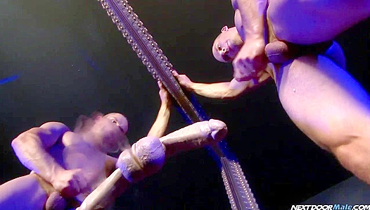 Anthony Romero Fucks a Massive Dildo in Front of the Mirror - NextdoorMale