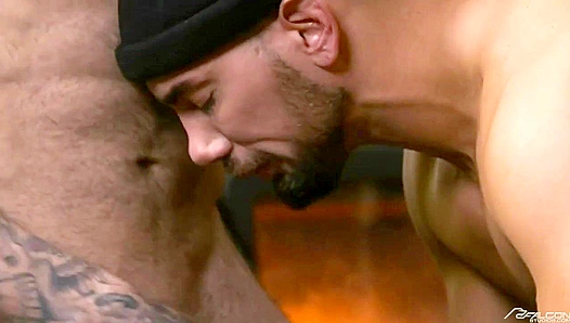 Winter Threesome Adventure ~ Hot Dudes Outdoor Fucking - Falcon Studios