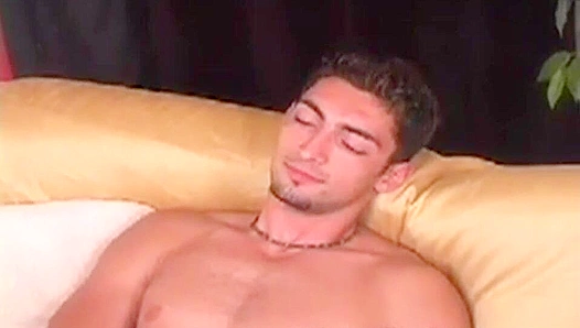 Suave Hottie Nicolay Cums Hard on the Couch - Extra Big Dicks!