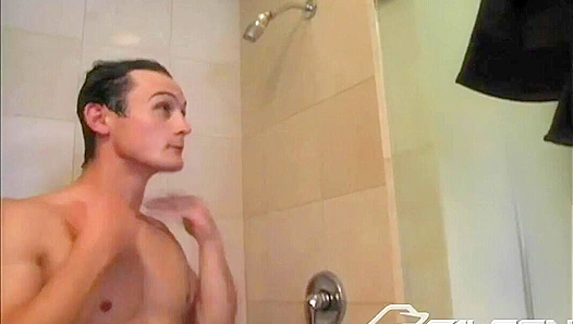 Darren Showers Off After Jerking His Big Dick - Falcon Studios