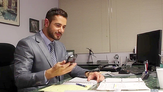 Slick Anal Bang ~ Dean Monroe & Topher Di Maggio Heat Up The Gay Office