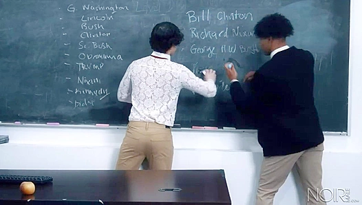 Dillon Diaz Feeds White Boy His Cock in steamy Threesome