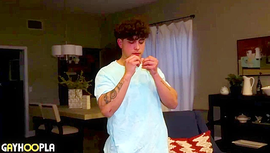 Tattooed Zachary Maddox Strokes His Hard Dick Joyfully