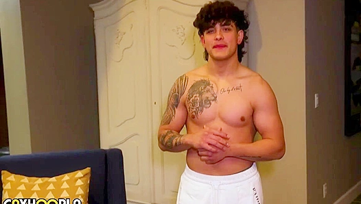 Tattooed Zachary Maddox Strokes His Hard Dick Joyfully