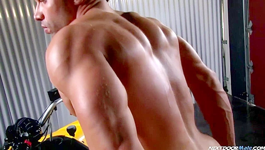 Tyler Black ~ Beefy Brunette Strokes His Meaty Cock Next Door