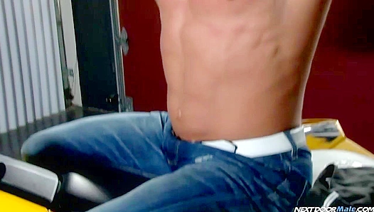 Tyler Black ~ Beefy Brunette Strokes His Meaty Cock Next Door