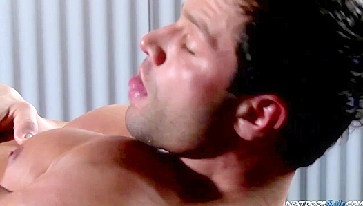 Tyler Black ~ Beefy Brunette Strokes His Meaty Cock Next Door