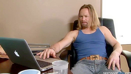 Garrett Michaels ~ Long-Haired Hottie Craves Cum After Hot Sex - NextdoorMale