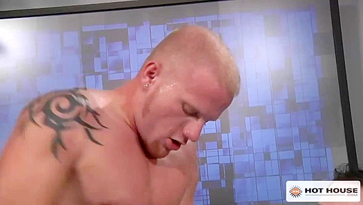 Horny Luke Riley and Jayden Loyd Prone Bone in Hot House Session