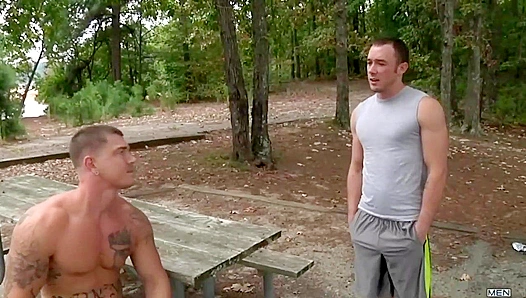 Kirk Cummings & Sebastian Young ~ Straight TurnedGay in a Sexy Sink-or-Swim Scenario