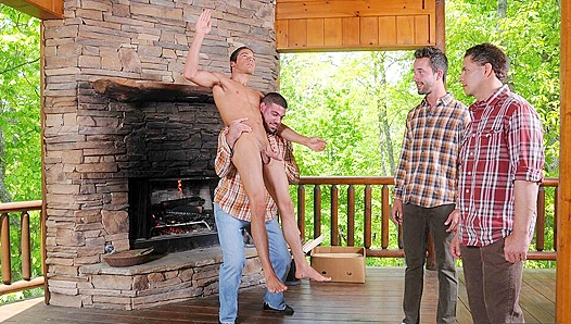 Johnny Rapid's Porch Gangbang ~ A Juicy Outdoor Jizz Fest
