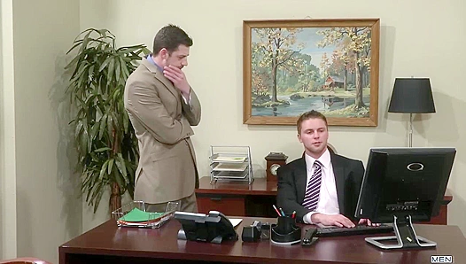 Office Tension ~ Andrew Stark Serves His Boss's Boner to Jake Wilder
