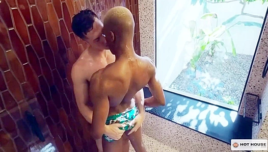 Tristan Hunter & Isaiah Taye ~ Steamy Interracial Shower in the Hot House