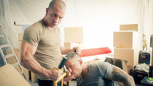 Horny Movers Take Turns Drilling Each Other's Holes