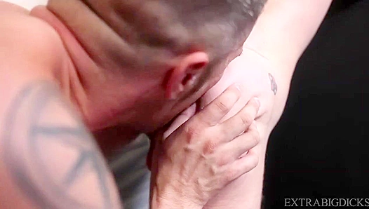 Hot Studs Troy Hardt and Jayden Woods Eye Each Other's Massive Cocks