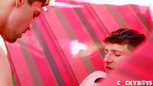 Thirsty Throats ~ Greyson Myles & Jacob Acosta Suck Outdoors