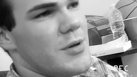 Jay Kohl and Leon Knight ~ Hardcore Cock Session on the Black Couch at School