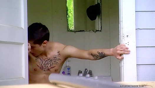 Phillip Ashton & Chris Porter ~ Outhouse Orgy Lessons for Hot Twinks