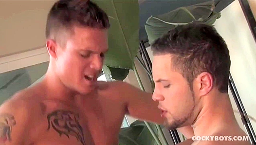 Skyler Caine & Wolf Hudson Bathe in Cum - Cocky Boys Orgy