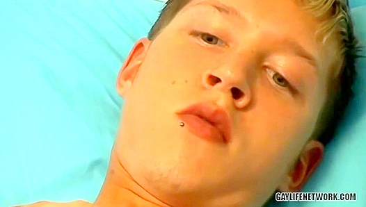 Ryan Connors Strokes His Massive Cock on a Big Bed - Teach Twinks