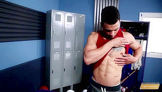 Ripped Rocco Russo Masturbates Wildly Next Door