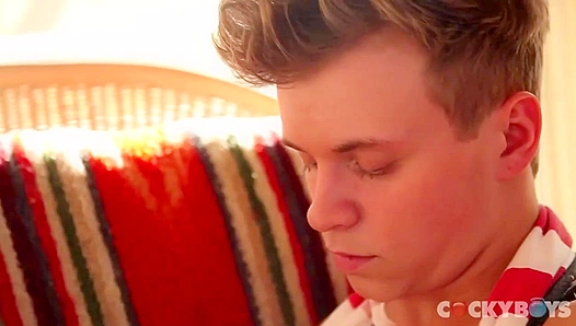 Max Ryder Strokes His Thick Dick on the Sofa - Cocky Boys