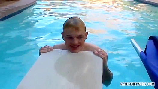 Jeremiah Johnson & Casey Wood ~ Steamy Poolside Bang - Lollipop Twinks