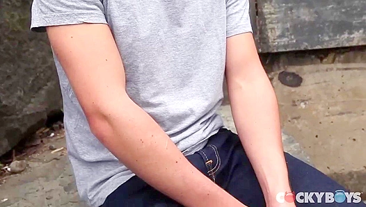 Seductive Andrew Strong Strokes His Thick Dick on the Couch - Cocky Boys