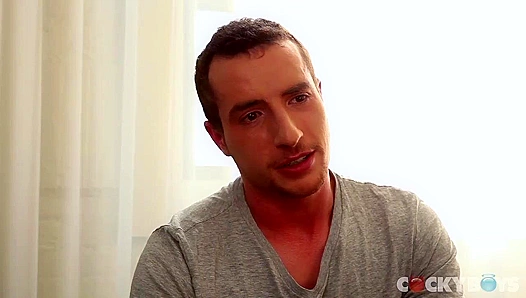 Seductive Andrew Strong Strokes His Thick Dick on the Couch - Cocky Boys