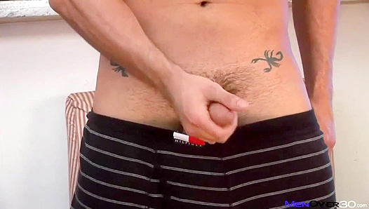 Tattooed Hunk Spreads Wide for His Hung Lover - Hot Daddies Over 30