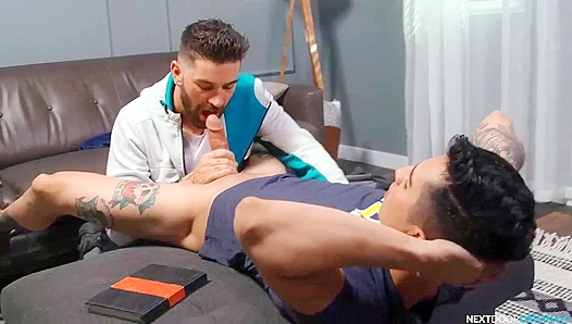 Tattooed Hunks Chris Dammed & Kian Kane ~ College Cock Frenzy