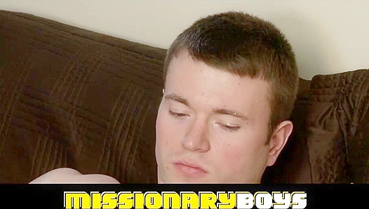 Beefy Mormon Elder Massages His Meaty Cock - Missionary Boys
