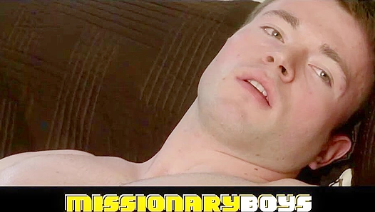 Beefy Mormon Elder Massages His Meaty Cock - Missionary Boys