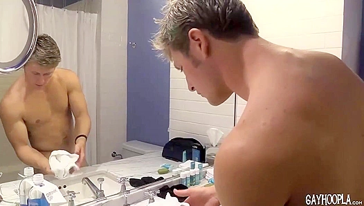 Secret Spy Cam Tease ~Brandon Parker's Explosive Cumshot!