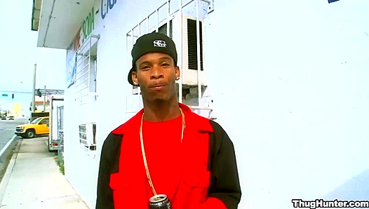 Ricardo, Sexy Thug, Bounces Wildly on a Hard White Cock