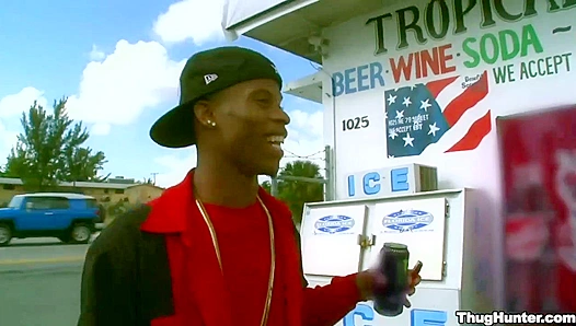 Ricardo, Sexy Thug, Bounces Wildly on a Hard White Cock