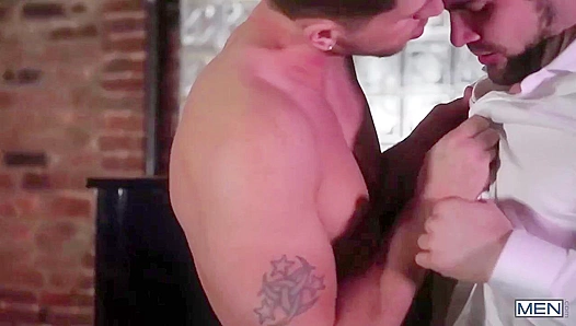 Str8 Suit Seduction - Businessmen Roman & Griffin Fuck Hard