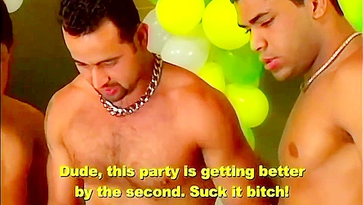 Lucas Leal & Pitbull Shine - Subtitled Orgy with Bonus Hunks!